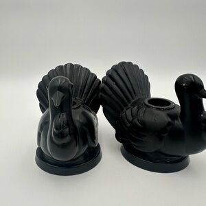 Black Turkey Candle Holders